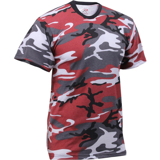 Red Camo - Tactical Short Sleeve T-Shirt, Poly/Cotton