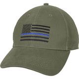 Olive Drab - Support the Police Blue Line Flag Adjustable Low Profile Cap