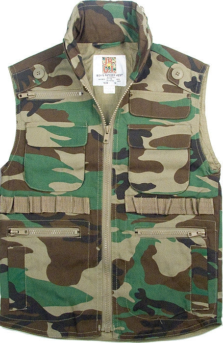 Woodland Camouflage - Kids Outdoor Ranger Vest