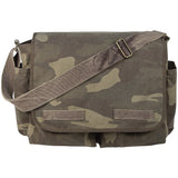 Rothco Vintage Canvas Messenger Bag Heavy-Duty Cotton Canvas Crossbody Shoulder Bag, Woodland Camouflage