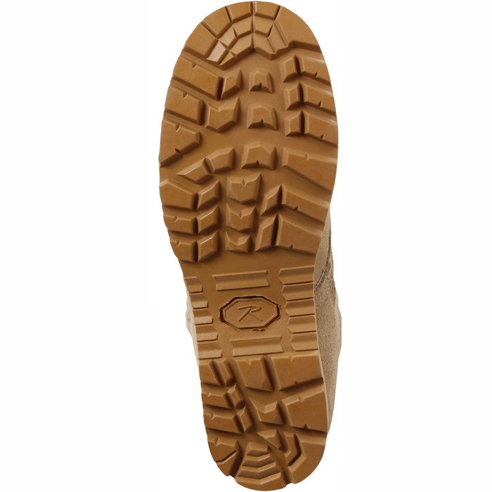 Desert Tan Sierra Lug Sole Military Desert Boots - 8 Inch Leather & Cordura Tactical Combat Boots