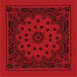 Red & Black - Jumbo Trainmen Paisley Bandana, 100% Cotton, 27