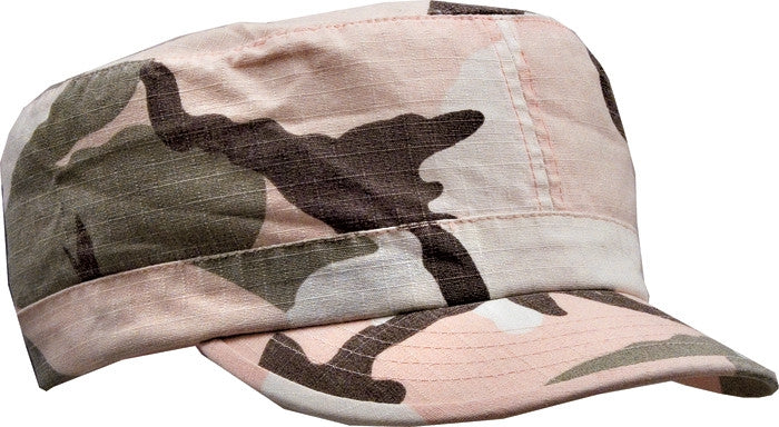 Subdued Pink Camouflage - Womens Vintage Adjustable Fatigue Cap - Cotton Ripstop