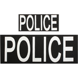 Black - Two Piece POLICE Patch Set with Hook Back