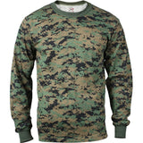 Digital Woodland Camouflage - Military Long Sleeve T-Shirt