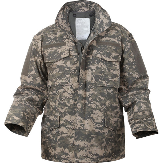 ACU Digital Camo - Tactical M-65 Field Jacket Army Coat M65 - Poly/Cotton Twill - with Removeable Liner