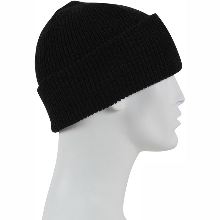 Black - Wool Watch Cap Beanie Genuine GI US Govt Dept of Defense Winter Hat  - Galaxy Army Navy