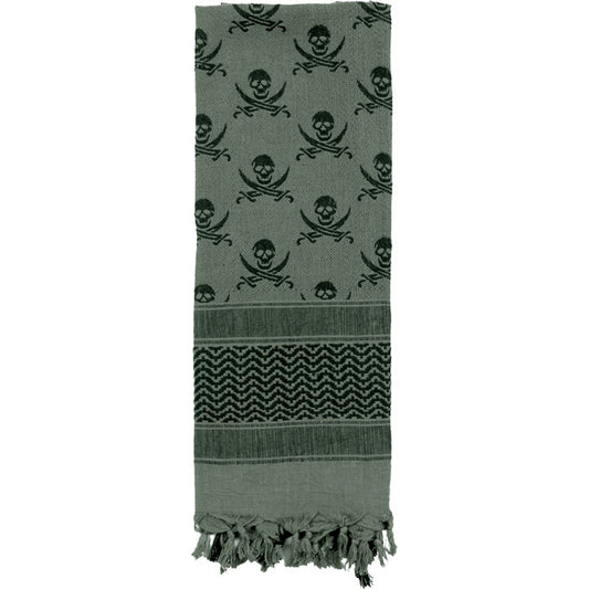 Foliage Green - Skulls & Bones Tactical Shemagh HW Cotton Desert Scarf