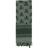 Foliage Green - Skulls & Bones Tactical Shemagh HW Cotton Desert Scarf