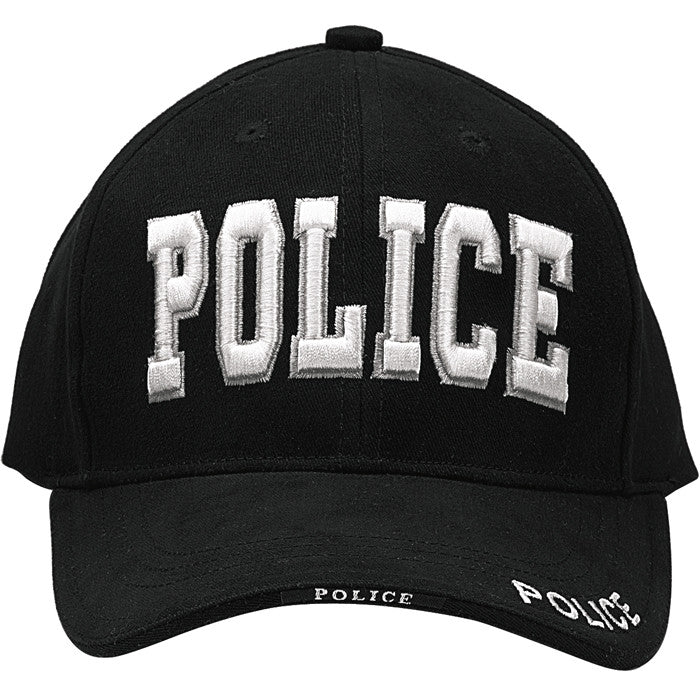 Black - Law Enforcement POLICE Deluxe Low Profile Adjustable Cap