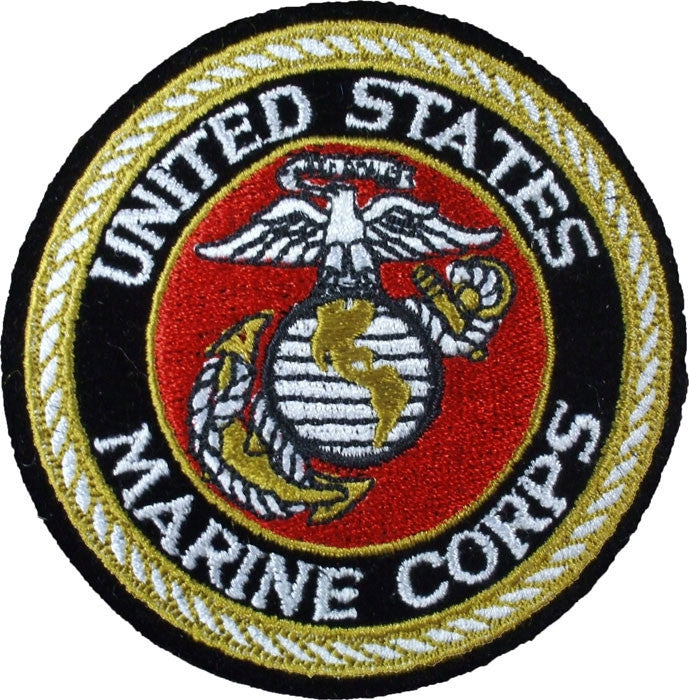Deluxe US MARINE CORPS Sew On Patch with USMC Emblem 3 in.