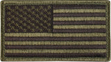 Olive Drab Black - US Flag Patch with Hook and Loop Closure