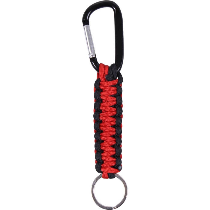 Red Black - Tactical Survival Paracord Carabiner Key Chain