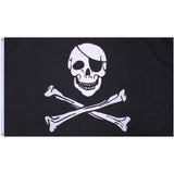 Black - Jolly Roger Emblem Flag 3' x 5'