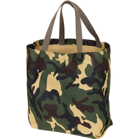 Woodland Camouflage - Heavyweight Cotton Canvas Tote Carry Bag
