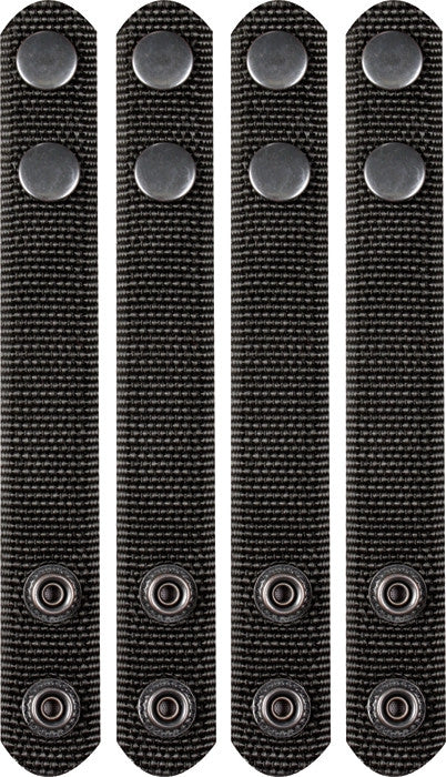 Black Duty Belt Keepers 4 Pack Tactical Belt Loop Holders Dual Snap Secure Police Security Belt Accessories