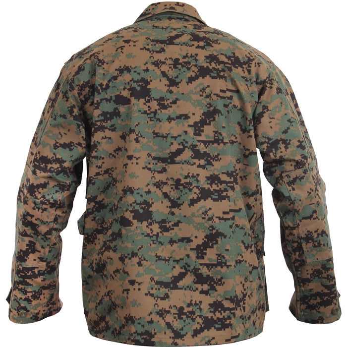 Woodland Digital Camouflage - Tactical BDU Shirt - Cotton Polyester