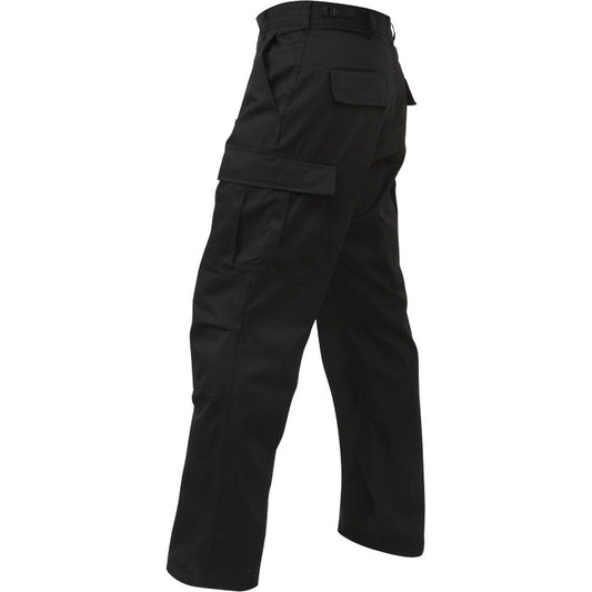 Black - Tactical BDU Pants Cargo Fatigues - Poly/Cotton - Zipper Fly - Relaxed Fit