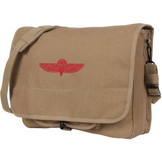 Khaki - Israeli Paratrooper Emblem Shoulder Messenger Bag