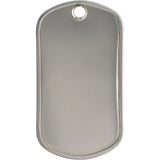 Silver - Military GI Style Stainless Steel Dog Tag with Matte Finish