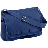 Rothco Vintage Canvas Messenger Bag Heavy-Duty Cotton Canvas Crossbody Shoulder Bag, Navy Blue