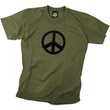 Olive Drab - T-Shirt with Peace Sign Emblem