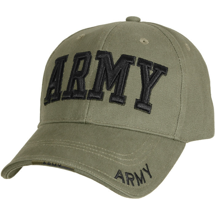 Olive Drab - ARMY Deluxe Adjustable Cap with Black Lettering