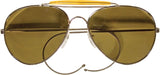 Gold - US Air Force Style Aviator Sunglasses with A Class UV Acrylic Lens & Case