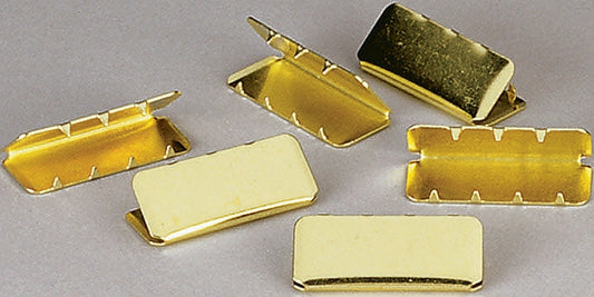 Gold - Brass Plated Military Web Belt Tips 1.25 in. - 100 Pack Bag