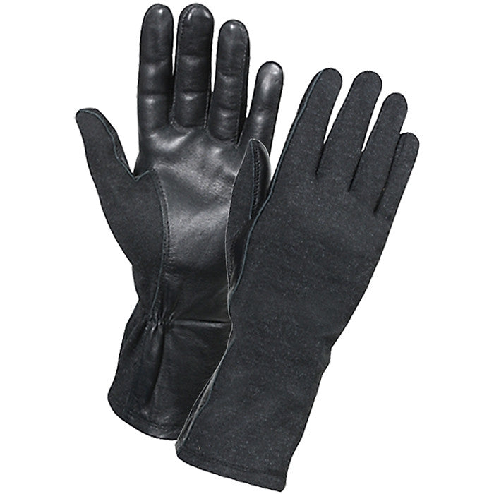 Black - Military Flame and Heat Resistant Tactical Flight Gloves