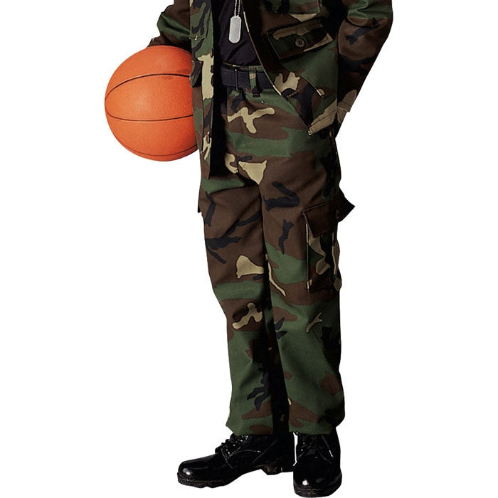 Woodland Camouflage - Kids Military BDU Pants - Polyester Cotton
