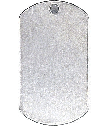 Silver - Military GI Style Stainless Steel Dog Tag with Shiny Finish