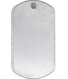 Silver - Military GI Style Stainless Steel Dog Tag with Shiny Finish