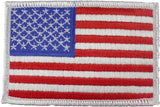 Red White Blue - US Flag Sew On Patch with White Border