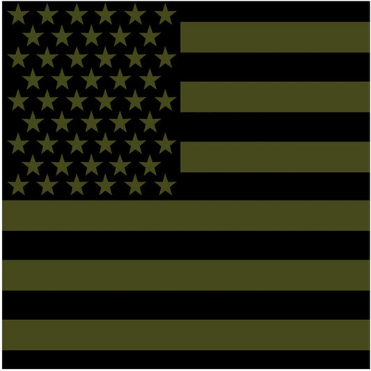 Olive Drab - US American Flag Bandana 22 in. x 22 in.