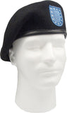 Black - Inspection Ready Military Beret with Blue Flash