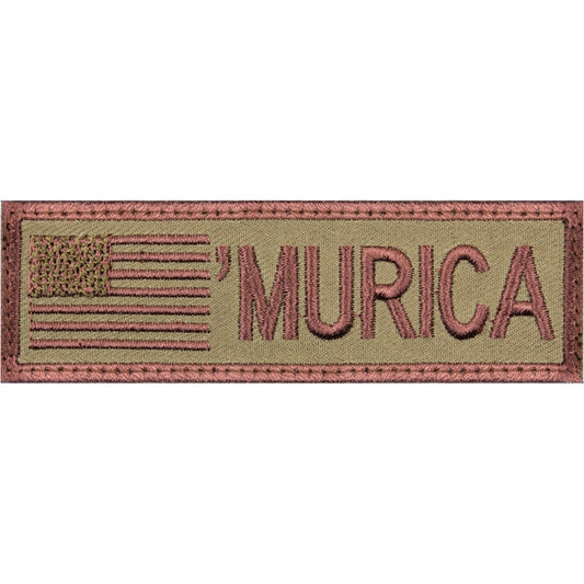 Subdued 'Murica American Flag Patch 4" x 1-1/8"