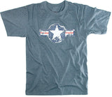 Blue - Military Vintage T-Shirt with Army Air Corp Star Emblem