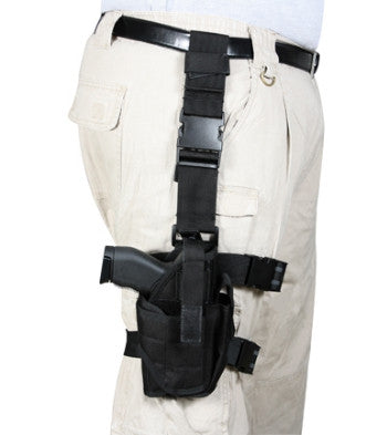 Black - Deluxe Leg Strap Adjustable Tactical Holster - Galaxy Army