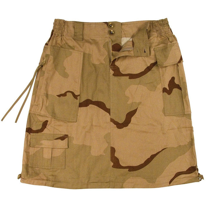 Tri-Color Desert Camouflage - Womens Knee Length Skirt