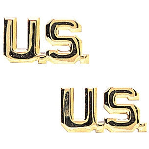 Gold - US Lapel Pin-On Insignia Pair