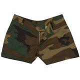 Woodland Camouflage - Womens Military Mini Shorts