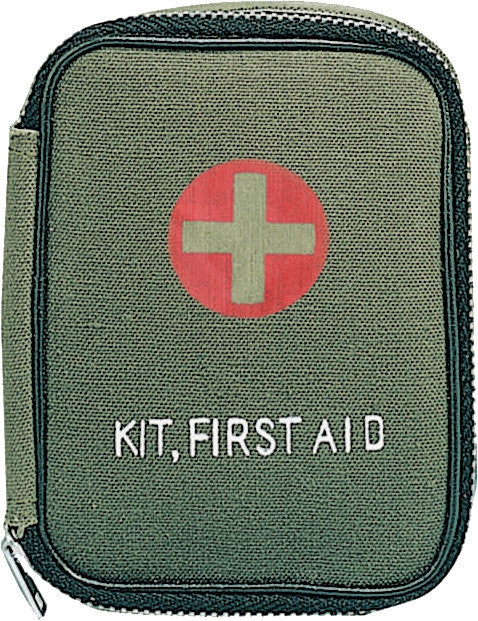 Olive Drab - Military Zipper First Aid Pouch with No Contents