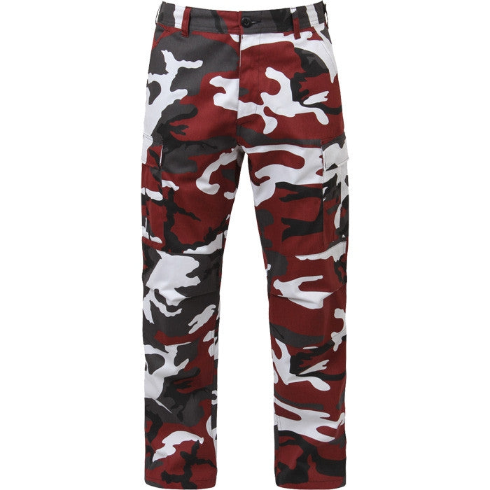 Red Camouflage Military BDU Pants Polyester Cotton