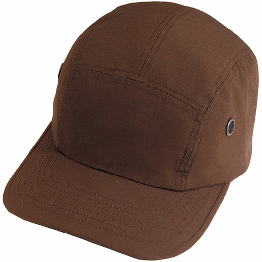 Brown - Military Street Urban Cap - Cotton Ripstop