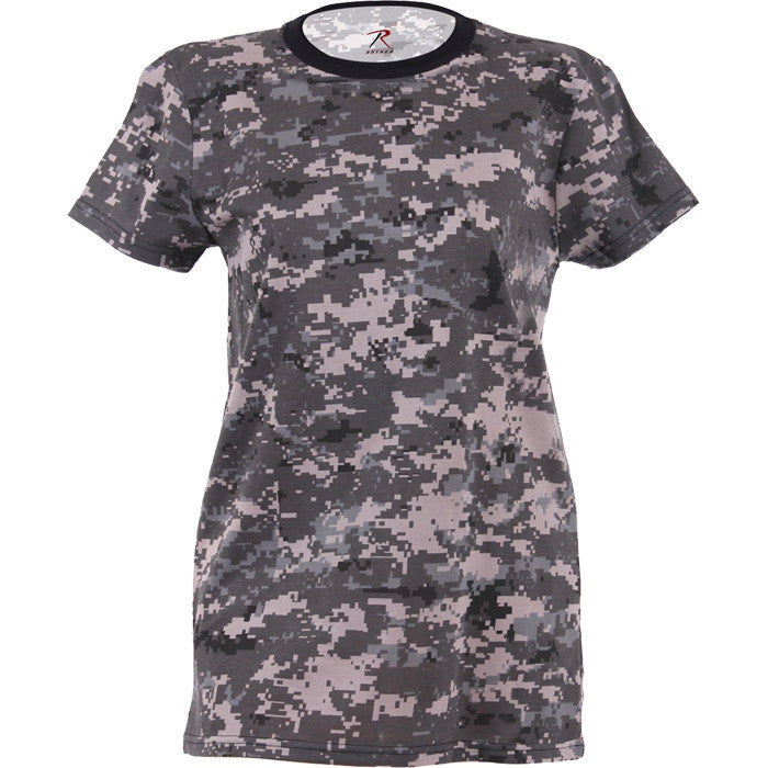 Subdued Urban Digital Camouflage - Womens Military Long T-Shirt ...