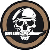 Black   Brown - Military Skull & Knife Morale Patch