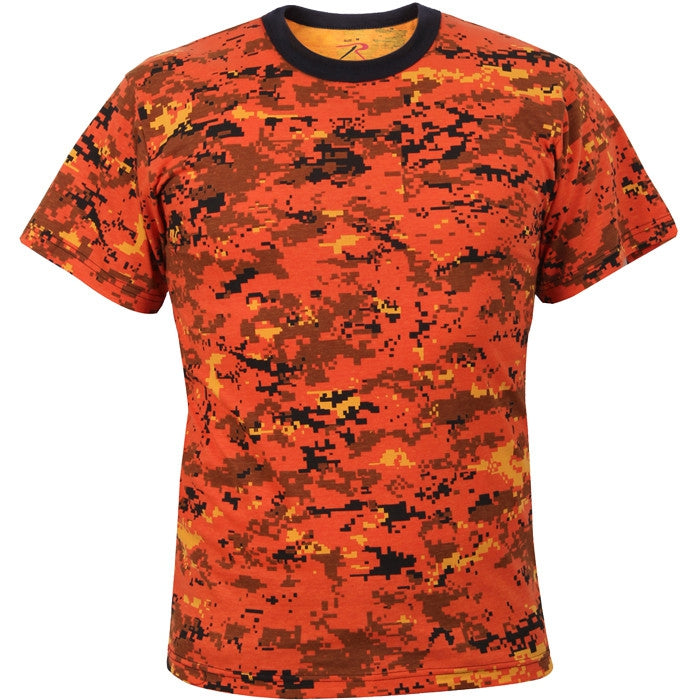Digital Orange Camouflage - Military T-Shirt