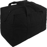 Black - Canvas Parachute Cargo Bag Extra Large Duffle Bag 75L