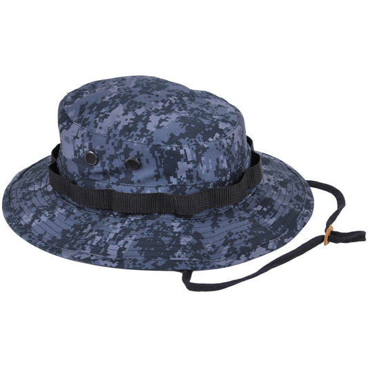 Midnight Digital Camouflage - Tactical Military Boonie Bucket Hat - Polyester Cotton